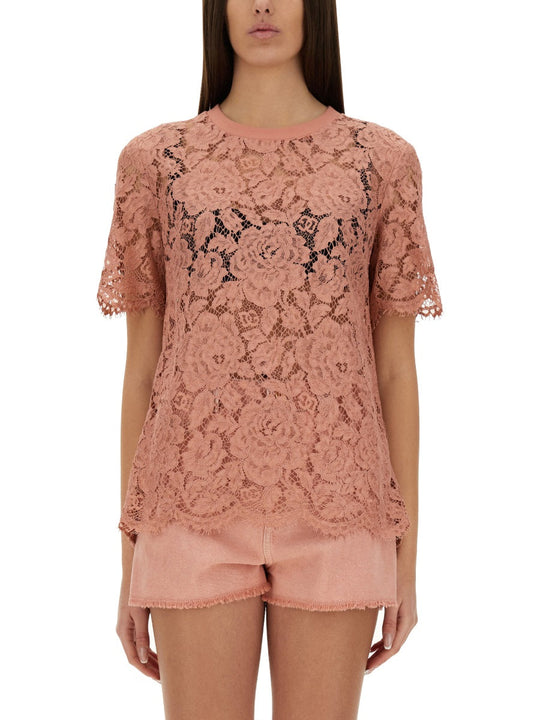 Dolce & Gabbana Cordonetto Lace T-Shirt