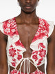 Farm Rio Sm Natural Red Dress With Flowers