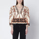 Farm Rio Sand “Majestic Garden Lace” Blouse