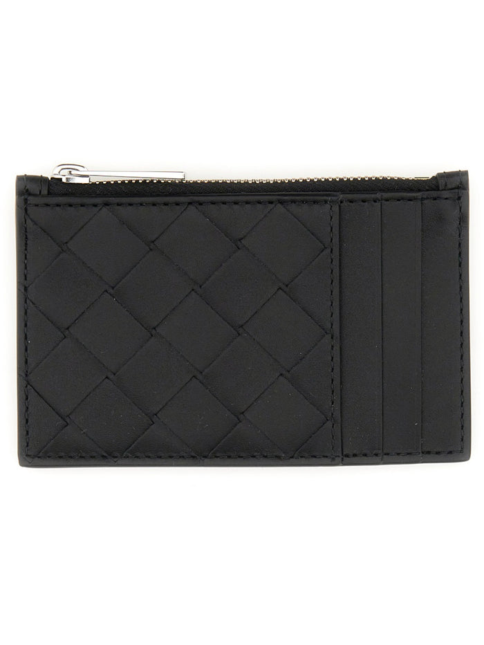 Bottega Veneta Woven Card Holder With Zipper
