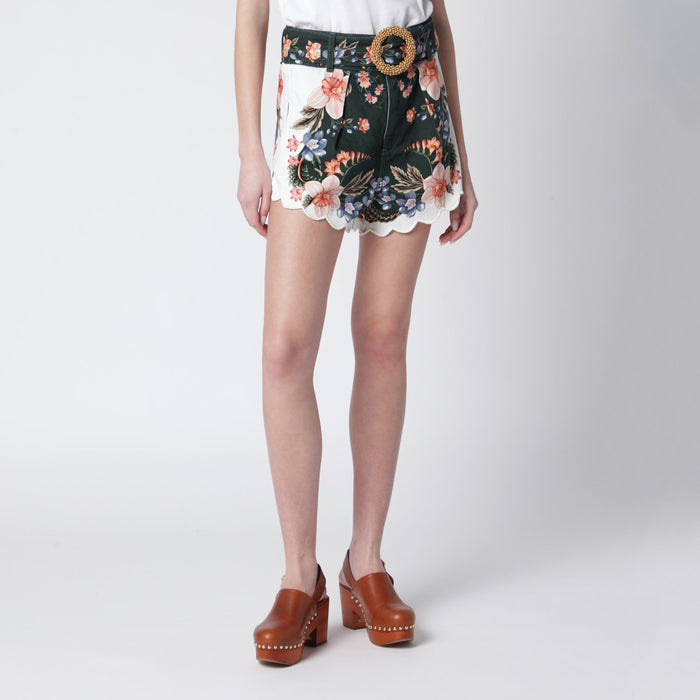 Farm Rio Green Berry Garden Twill Shorts