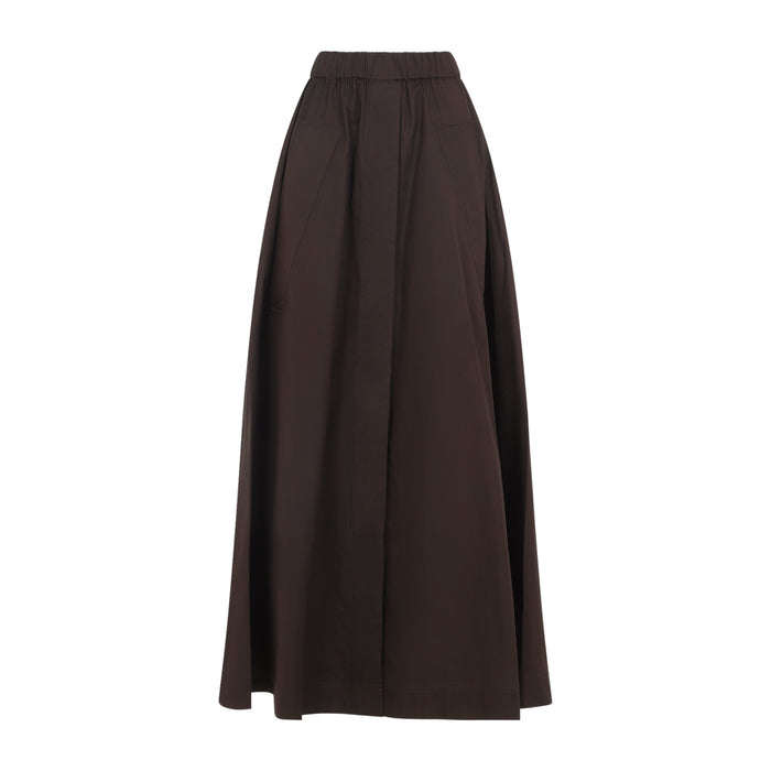 Co Brown Parachute Cotton Long Skirt