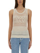 Moschino Jeans Mesh Top With Logo