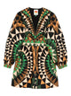 Farm Rio Patterned Silk Dress