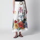 Farm Rio White Linen Skirt With Tropical Embroidery