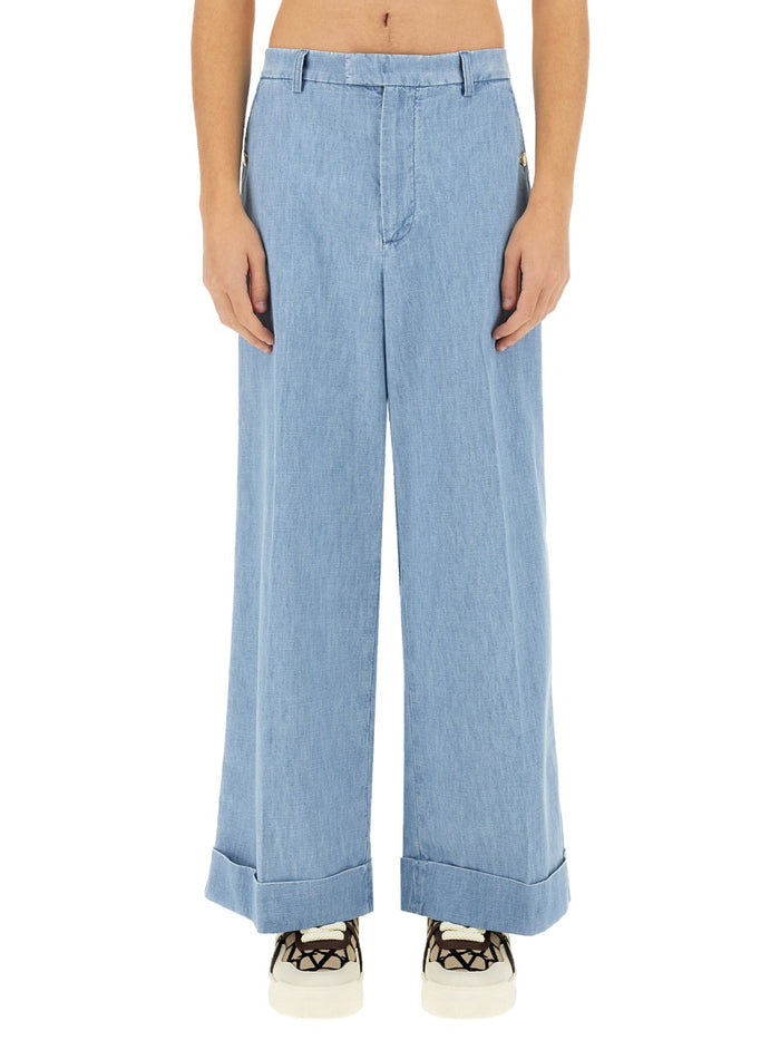Valentino Denim Pants With Lapels