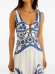 Farm Rio "Wonderful City" Mix Off-White Maxi Dress