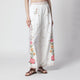 Farm Rio Linenblend Trousers With Floral Embroidery
