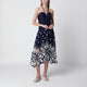 Farm Rio Navy Blue Richelieu Midi Dress With Embroidery