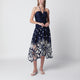 Farm Rio Navy Blue Richelieu Midi Dress With Embroidery