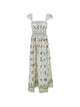 Farm Rio "Tropical Porcelain" Off-White Maxi Dress