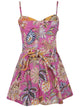 Farm Rio "Ligia Floral" Pink Mini Jumpsuit