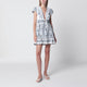 Farm Rio Ivory Mini Dress With Blue Floral Print