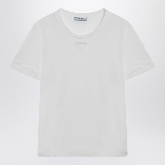 Prada White Cotton Jersey Tshirt