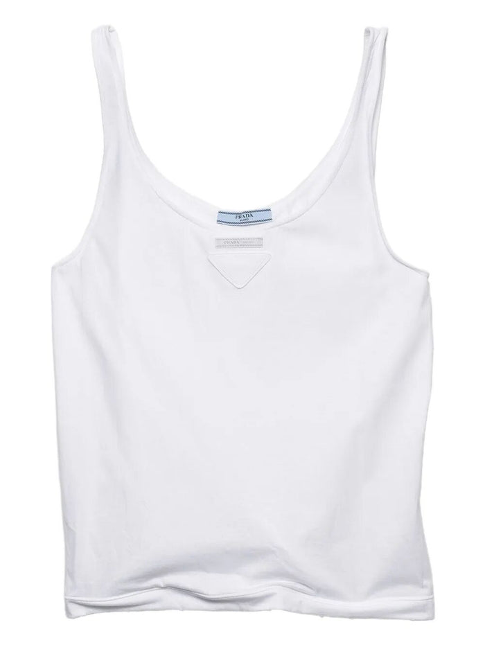 Prada White Cotton Tank Top