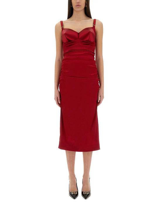Dolce & Gabbana Longuette Dress With Cone Cups