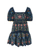 Farm Rio Navy Garden Blue Silk Dress