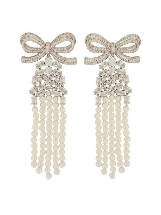 Self-Portrait Drop Earrings With Bow