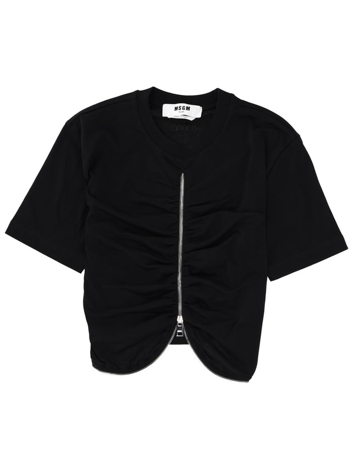 Msgm Zippered T-Shirt