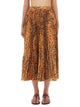 Etro Pleated Sablé Skirt With Print