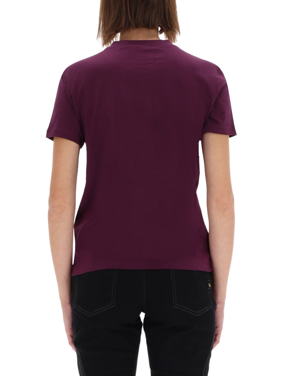 Versace Jeans Couture T-Shirt With Logo And Rhinestones