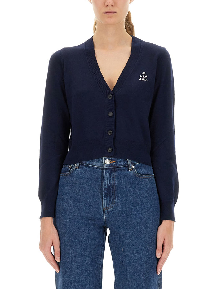 A.p.c. Cardigan With Embroidered Logo