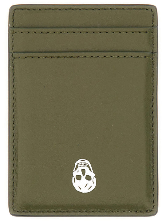Alexander Mcqueen Magnetic Card Holder "Skull"