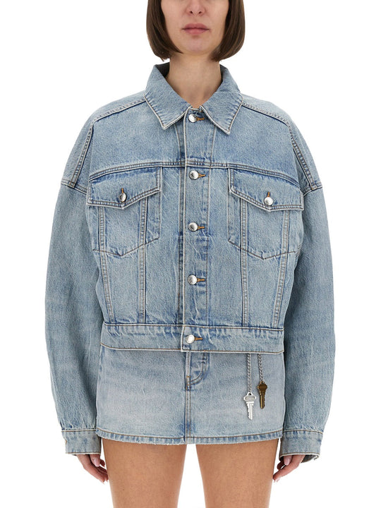 Alexander Wang Denim Clip-On Trucker Jacket
