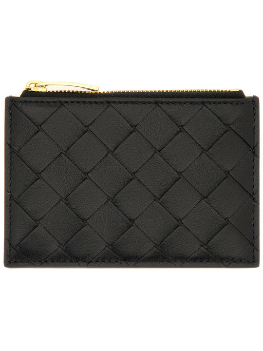 Bottega Veneta "Woven" Card Holder With Zipper