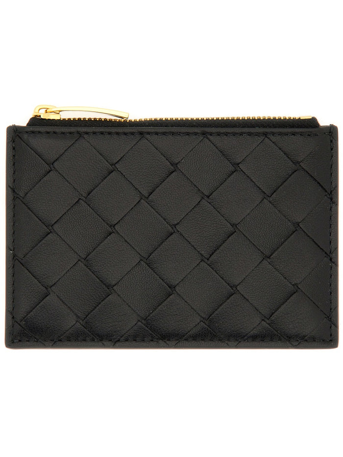 Bottega Veneta "Woven" Card Holder With Zipper