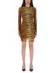 Moschino Jeans Animal Print Mesh Dress