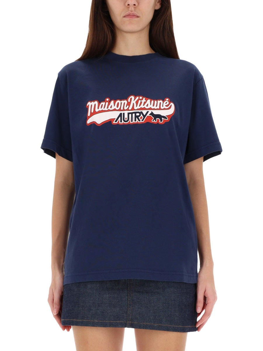 Autry X Maison Kitsuné Autry X Maison Kitsuné Logo T-Shirt