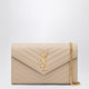 Saint Laurent Beige Cassandre Chain Pouch