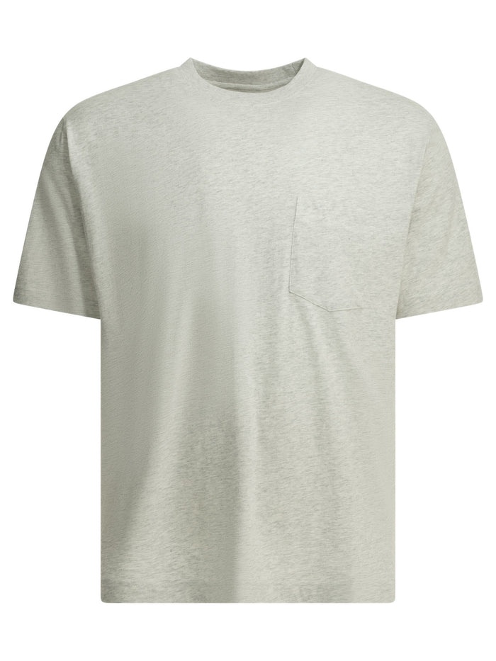 Beams Plus Grandelle Grey Cotton Crew-Neck T-Shirt