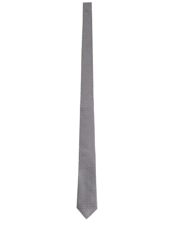 Gucci Silk Tie With Clamps