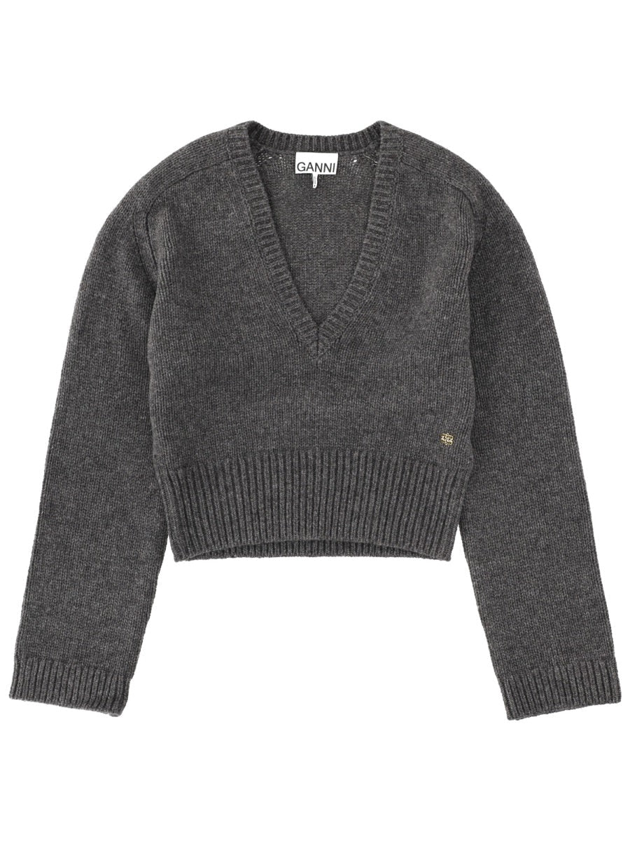 Ganni V-Neck Sweater
