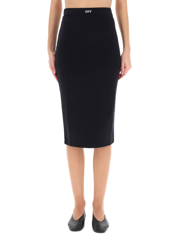 Off-White Midi Skirt With Logo