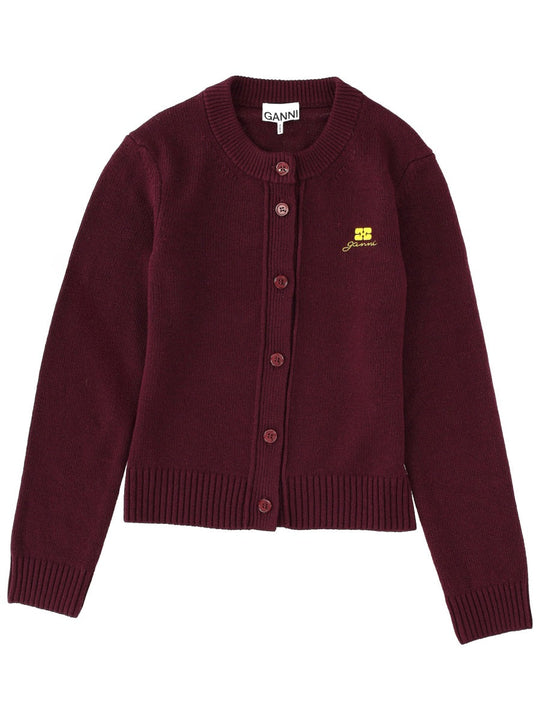 Ganni Cardigan With Logo