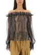 Saint Laurent Lurex Silk Creponne Top