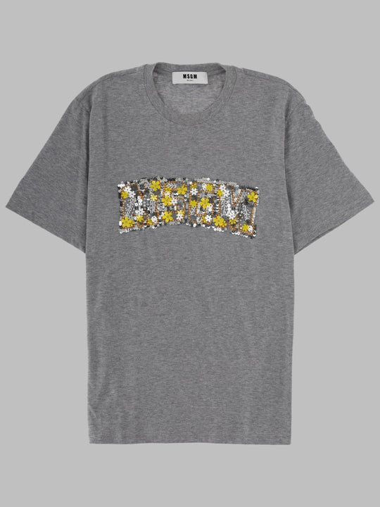 Msgm T-Shirt Con Logo Con Paillettes