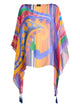 Etro Paisley Print Silk Poncho Top