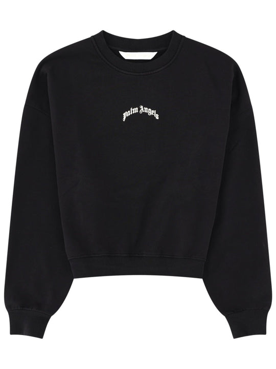 Palm Angels Felpa Crop Con Logo