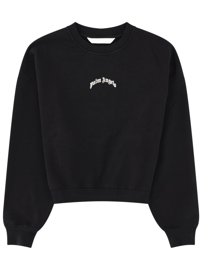 Palm Angels Felpa Crop Con Logo