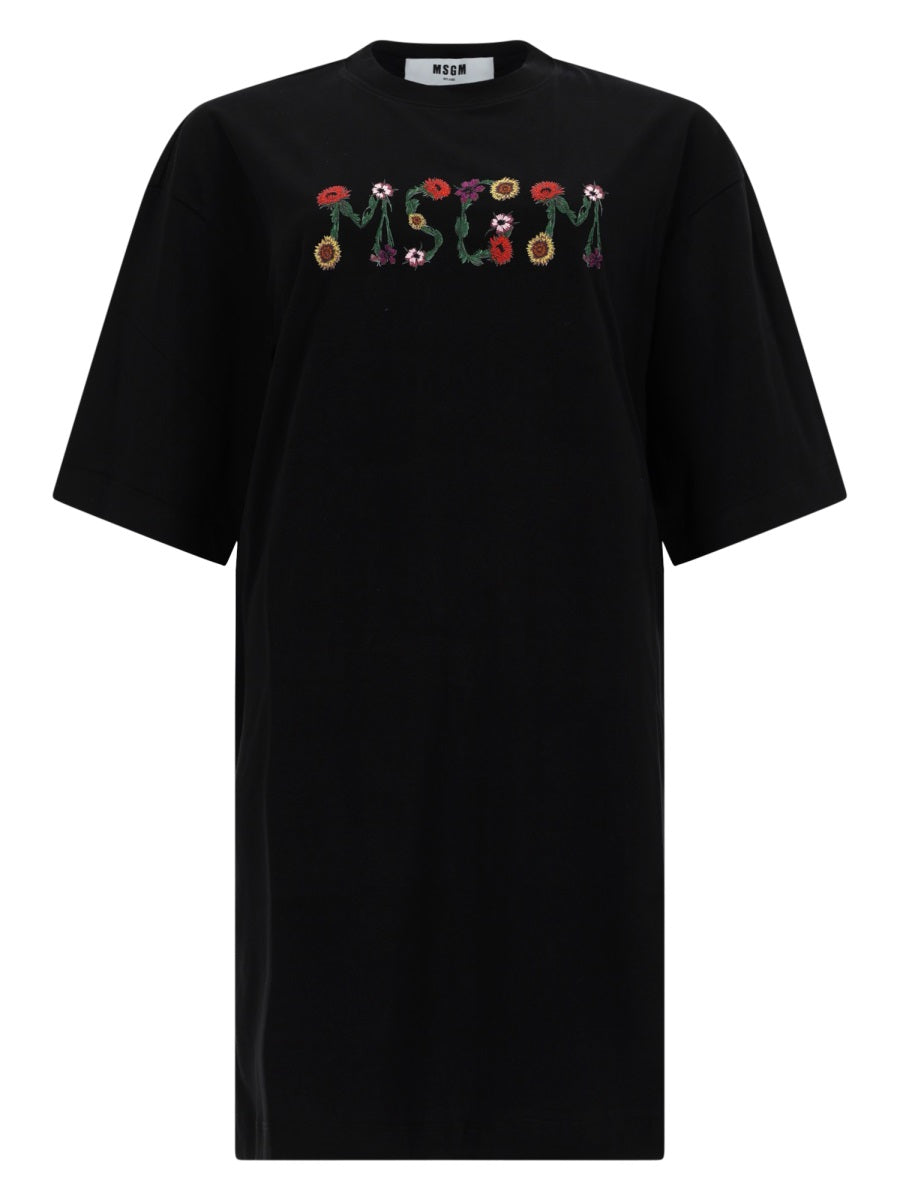 Msgm Abito T-Shirt Con Logo