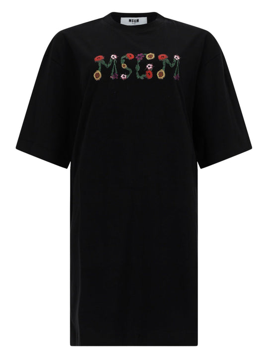Msgm Abito T-Shirt Con Logo