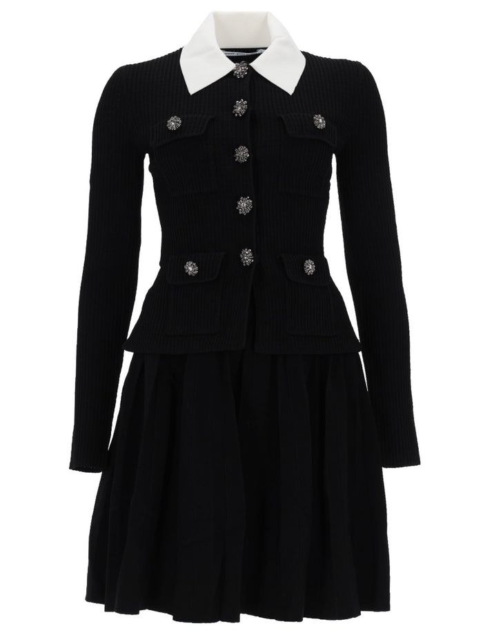 Self-Portrait Mini Dress With Contrasting Collar