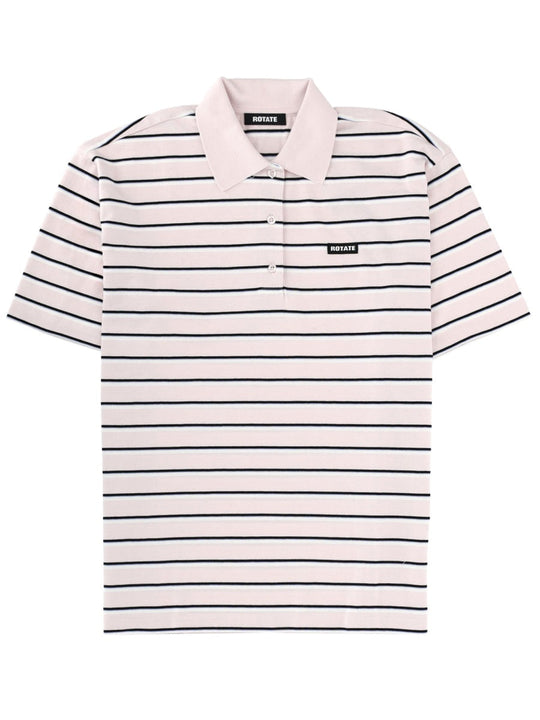 Rotate Birger Christensen Striped Polo Shirt With Logo
