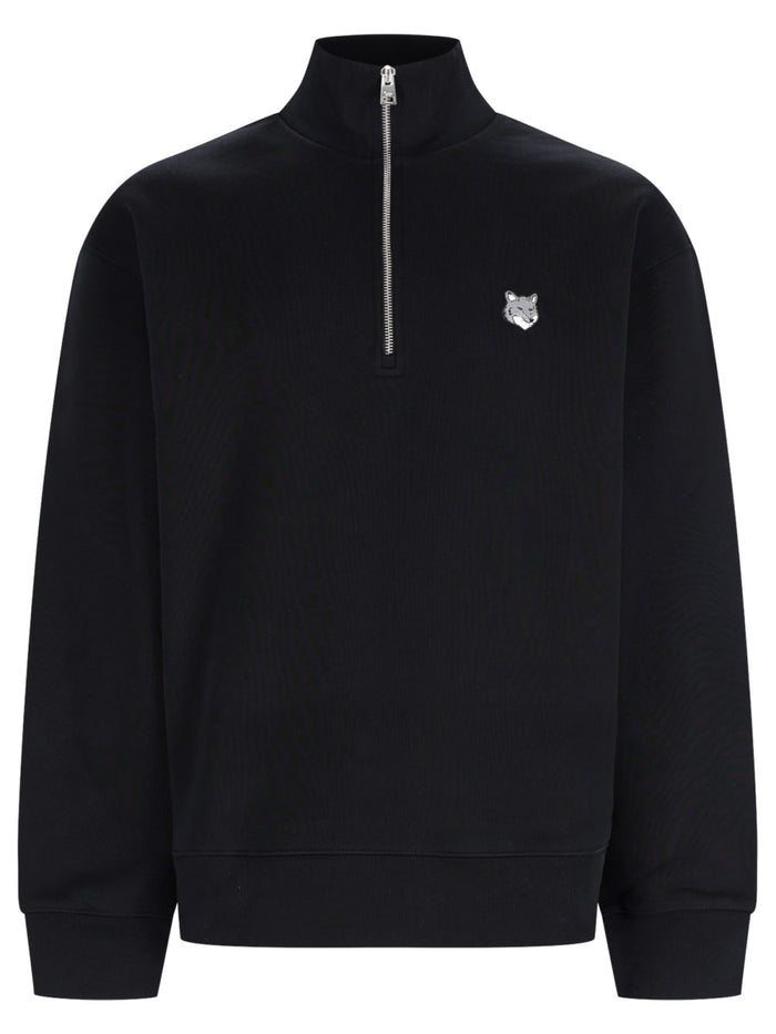 Maison Kitsuné Felpa "Fox Head" Con Zip