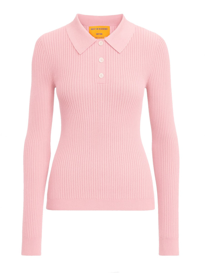 Guest In Residence Long Sleeve "Shrunken" Polo Shirt