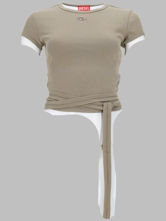 Diesel T-Shirt A Costine Con Lacci